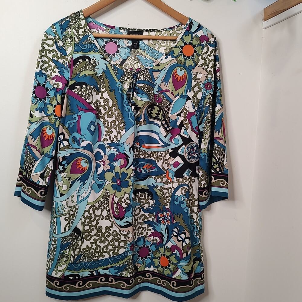 Nicole Miller Bright Floral Tunic
